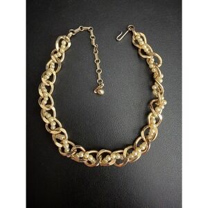 Vintage Barclay Necklace Choker Gold Tone Cream